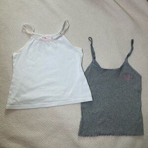 Victoria's Secret Lot of 2 Lounge Cami Sz XS/S Lettuce Trim Sparkle Sequins Y2K